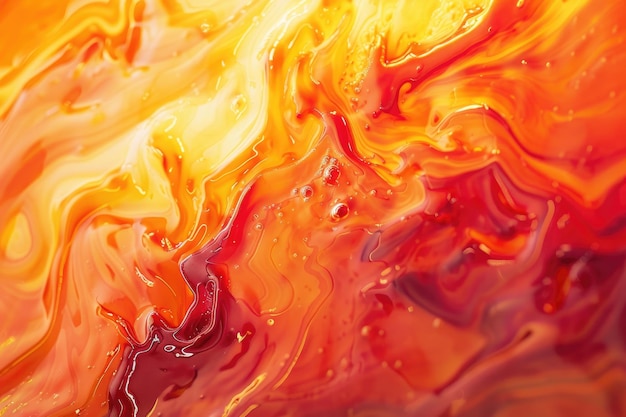 Dynamic Swirling Orange and Red Liquid Closeup for Vibrant Designs