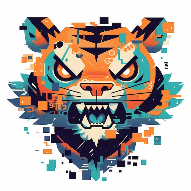 Dynamic Tiger Illustration to Inspire Your TShirt Design