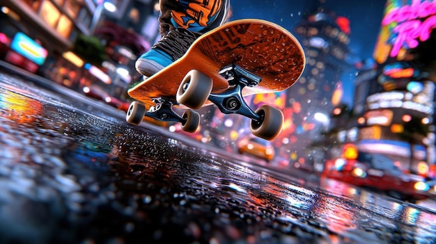 Photo dynamic urban skateboarding scene with skilled skaters performing tricks in a cityscape highquality photorealistic action adrenaline youth culture