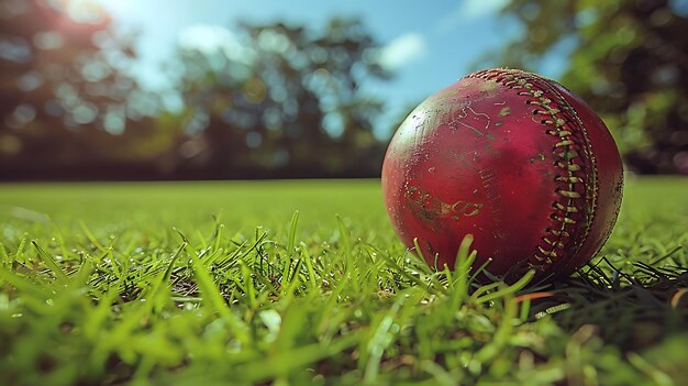 Photo dynamic view of a bowler delivering a fast ball from a lowangle perspective