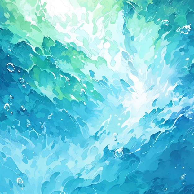 Photo a dynamic watercolor splash in vibrant shades of blue and green