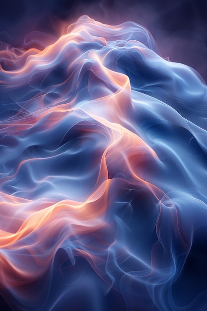 Dynamic Wave of Blue and Orange