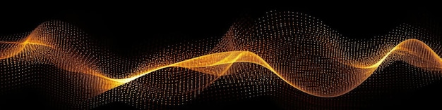 Dynamic Wave Elements Of Orange Dots On A Black Background Banner web design Generative AI