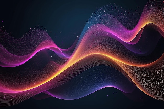 Dynamic Wave of Particles Abstract Vector Illustration