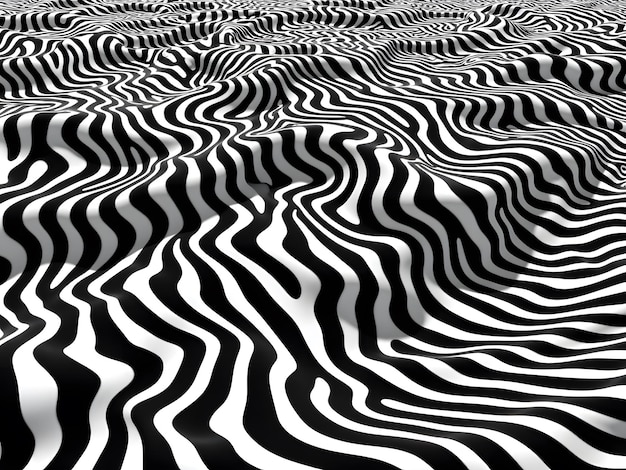 Dynamic ZebraStyle Optical Art in Black and White