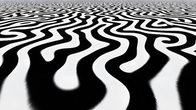 Photo dynamic zebrastyle optical art in black and white