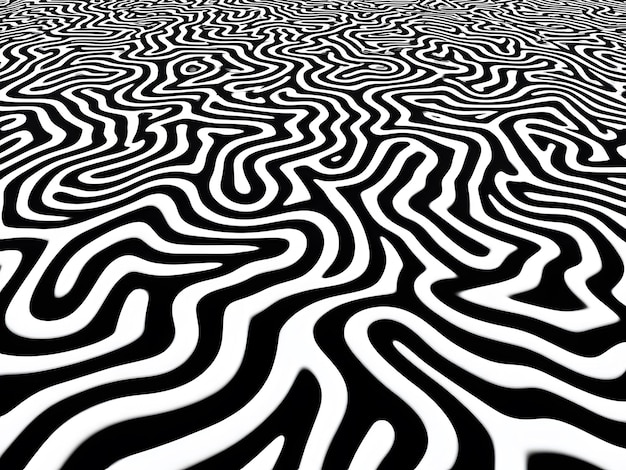 Dynamic ZebraStyle Optical Art in Black and White