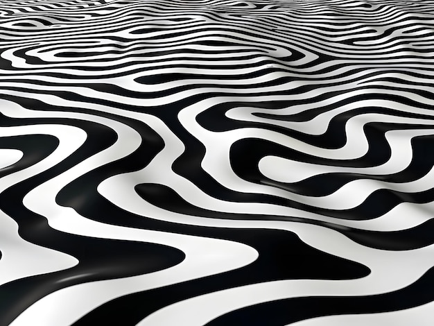 Dynamic ZebraStyle Optical Art in Black and White