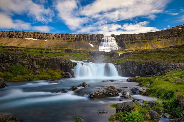 Dynjandi waterfall on the Westfjords peninsula in Iceland