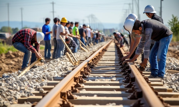 Each individual had a specific task whether it was hammering spikes or carrying heavy rails