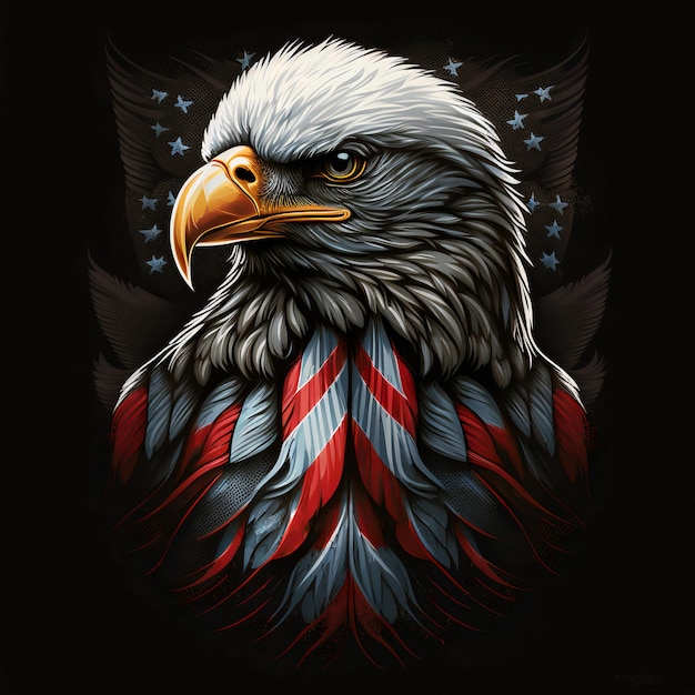 eagle  design with american flag