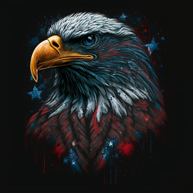 eagle  design with american flag