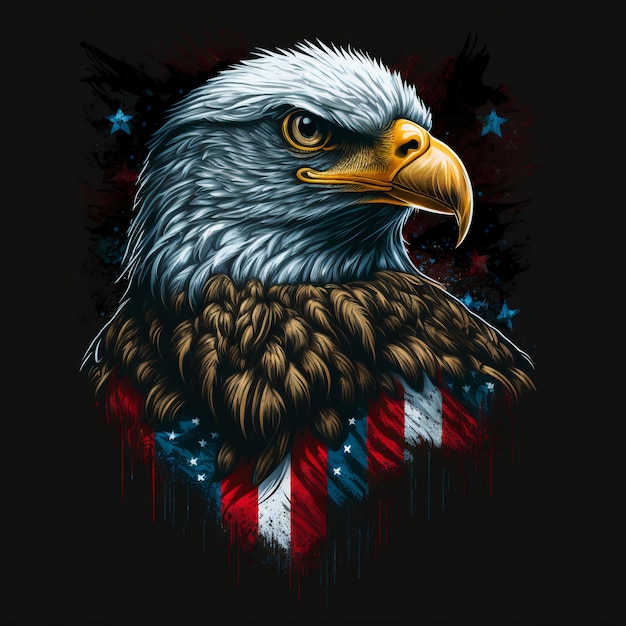 eagle design with american flag