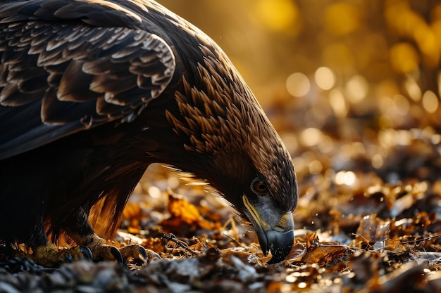 Photo the eagle eating