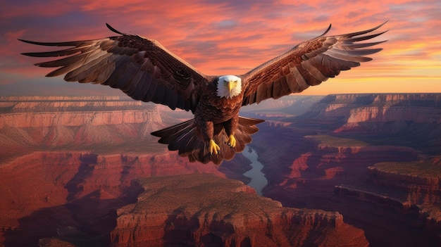 Eagle flies