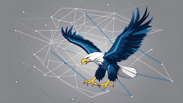 Photo eagle in low poly style vector illustration for your design