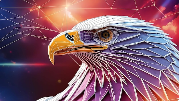 Photo eagle in low poly style vector illustration for your design