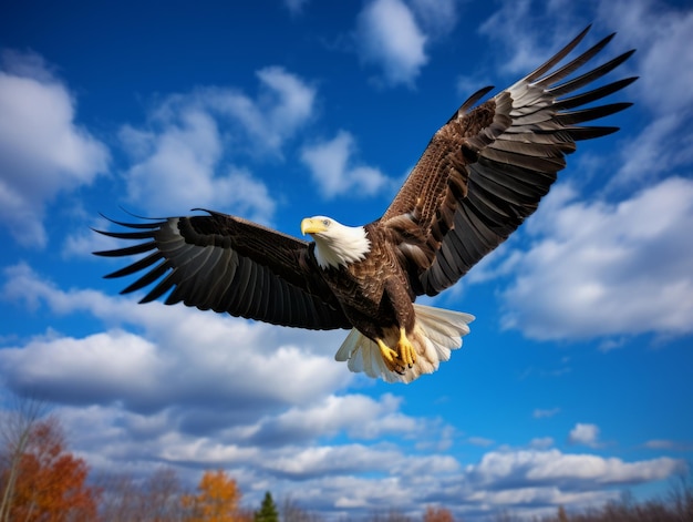 eagle soaring against blue sky