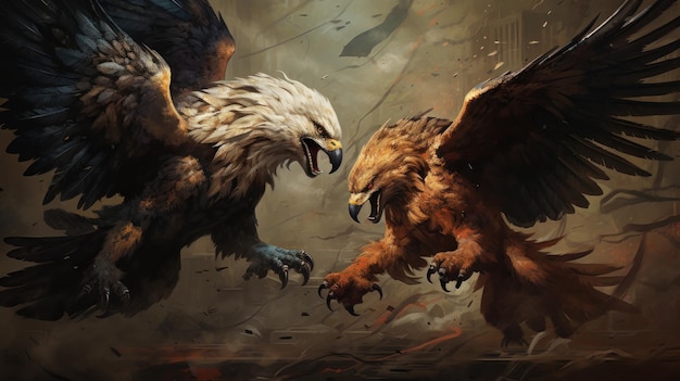 eagle vs eagle background wallpaper ai generated