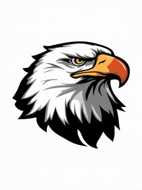 an eagle with a bald head and a black and white background