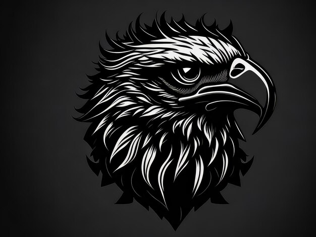 An eagle with a black background and the word eagle on it