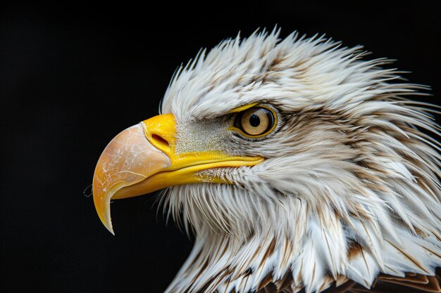 an eagle with an orange beak and a yellow beak