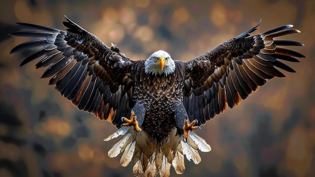 an eagle with a white beak and brown feathers on its wings