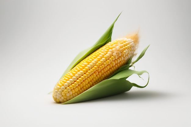 An ear of corn on a white background