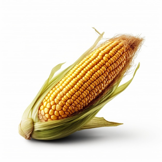 An ear of corn with the word corn on it