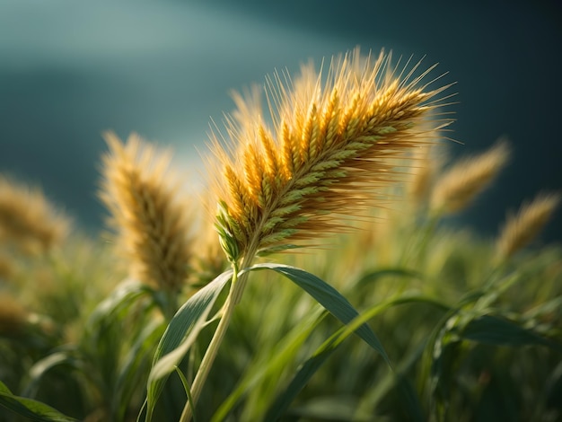 Ear of Wheat Spikelet Isolated on Transparent Background