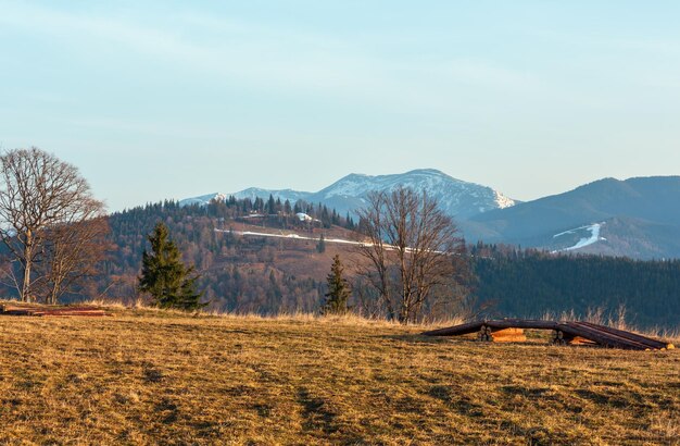 Early morning spring Carpathian mountains