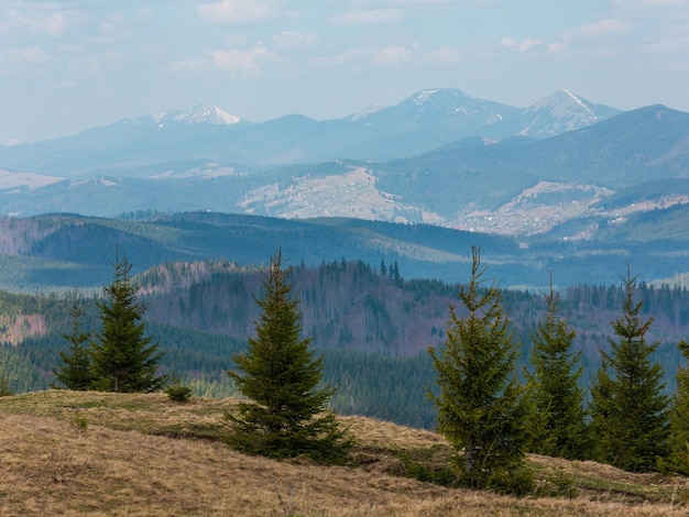 Early spring mountain hill