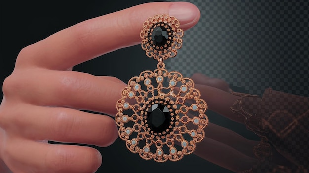 earring with stone work