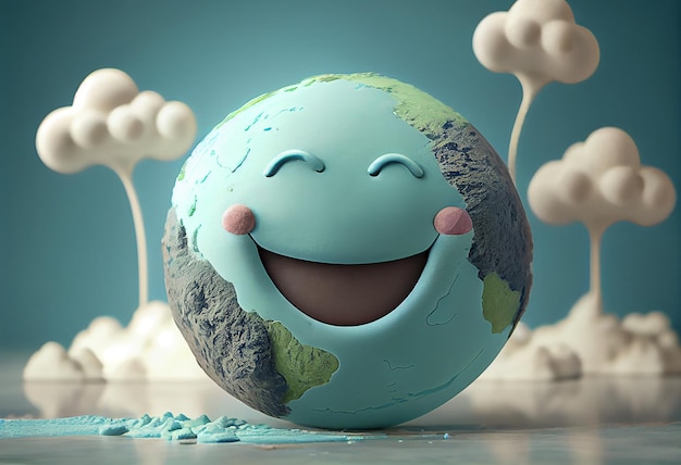 Earth 3D Character Stylized Cute Save the Earth Earth Day vector Earth Day 3D icon Earth Day