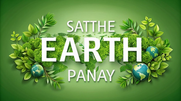 Photo earth day banner background save the planet environmental protection green concept vector illustration