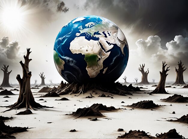 earth day concept Illustration of the green planet earth