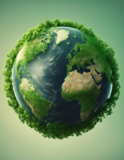 Earth Day concept Illustration of the green planet