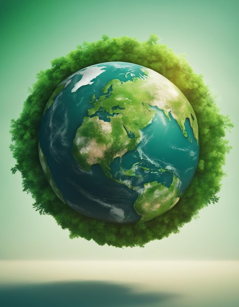 Earth Day concept Illustration of the green planet