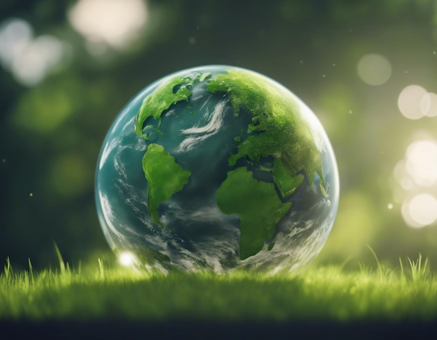 Earth Day concept Illustration of the green planet