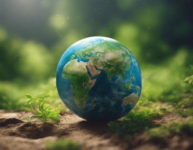 Earth Day concept Illustration of the green planet