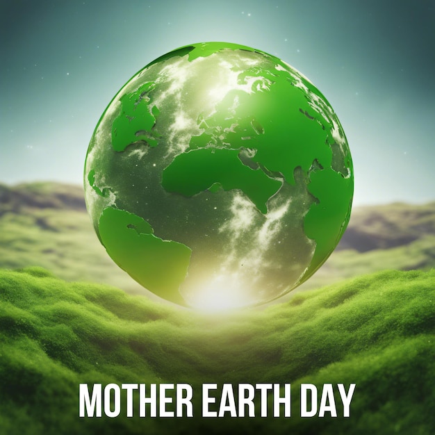 Earth Day concept Illustration of the green planet