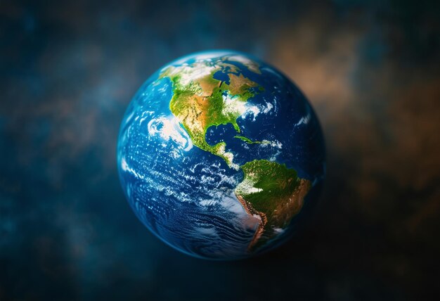 Earth Day concept with a globe green earth