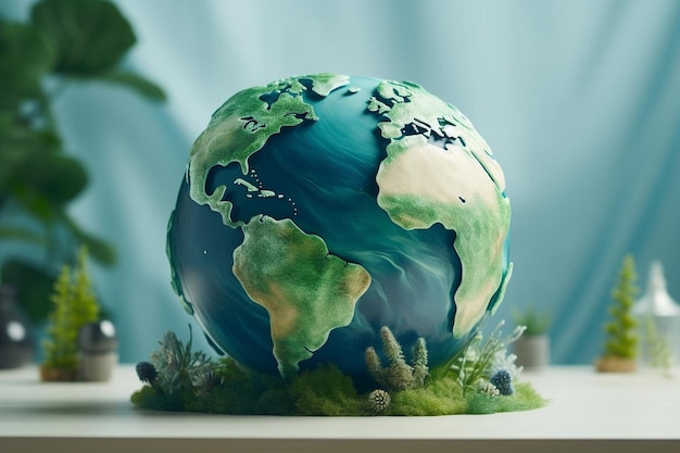 Earth Day Concept with Green Globe