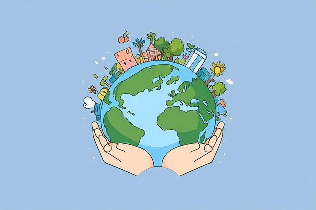 Photo earth day ecofriendly concept vector illustration earth day banner