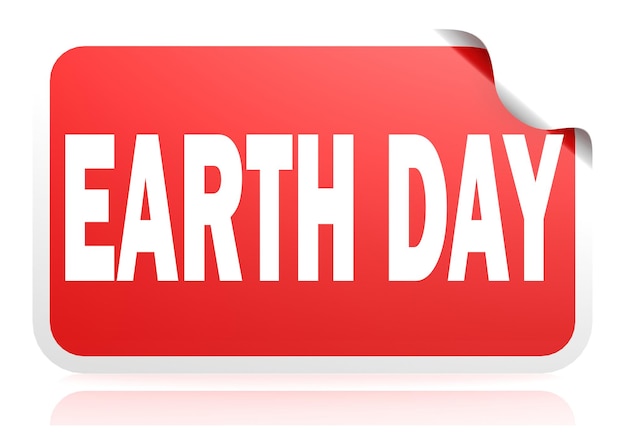 Earth day red square banner