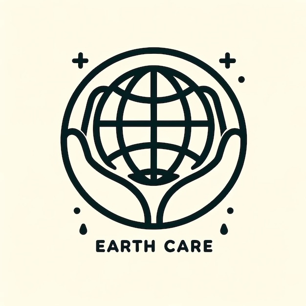 Photo earth day symbol globe encircled by hands of protection