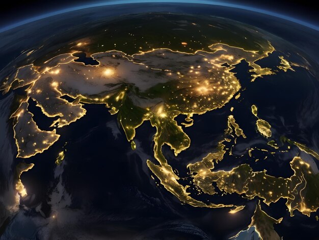 Earth from space shows city lights