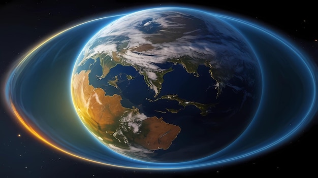 The Earth from Space with Sunrise and Atmospheric Glow