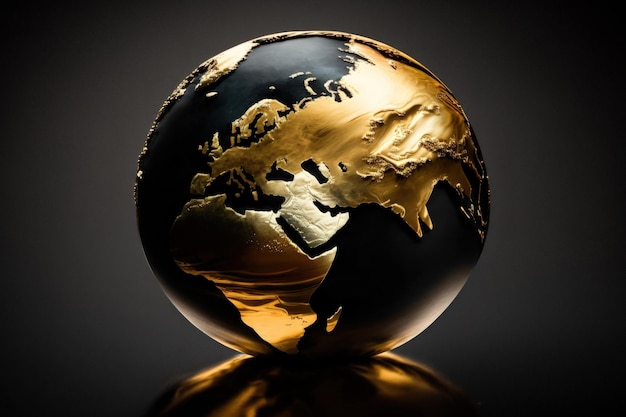 Earth globe against a shadowy background