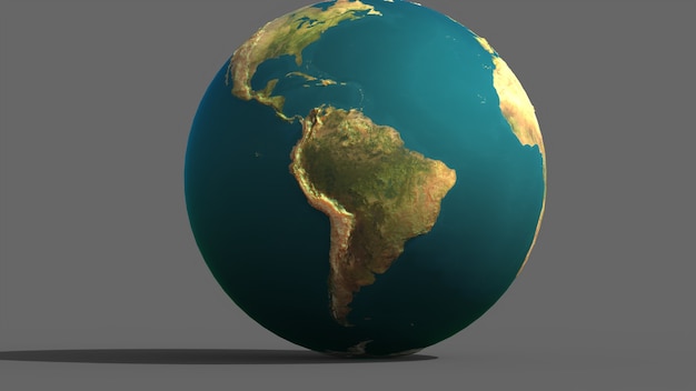 Earth globe on a uniform light background